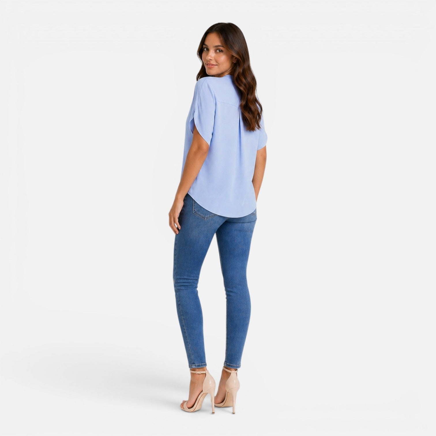 Maison Straver | Women’s Chiffon Blouse V Neck Lightweight Summer Top