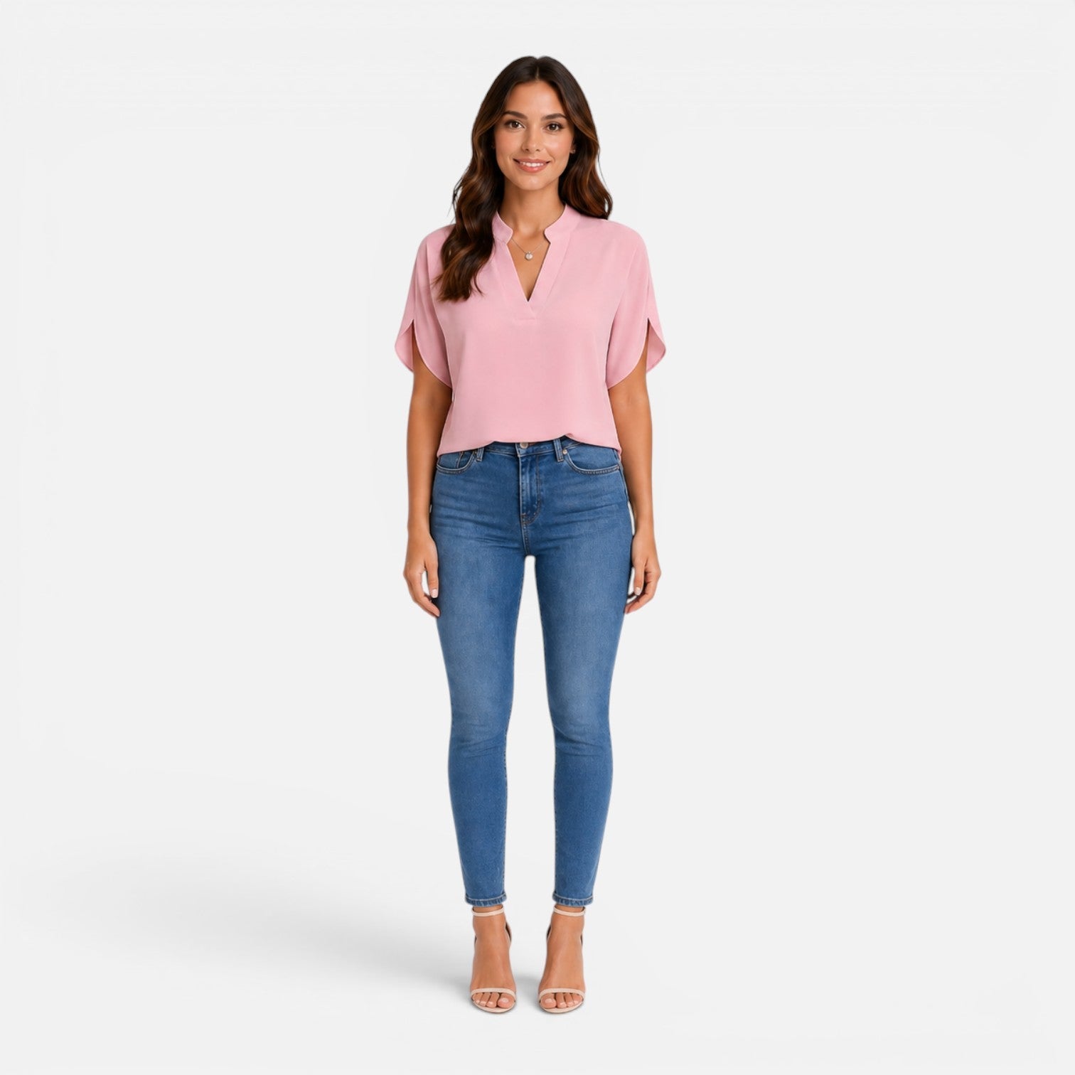 Maison Straver | Women’s Chiffon Blouse V Neck Lightweight Summer Top