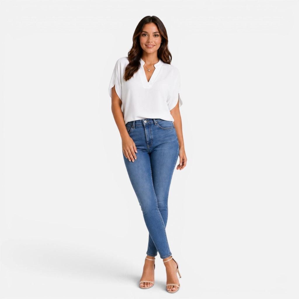 Maison Straver | Women’s Chiffon Blouse V Neck Lightweight Summer Top