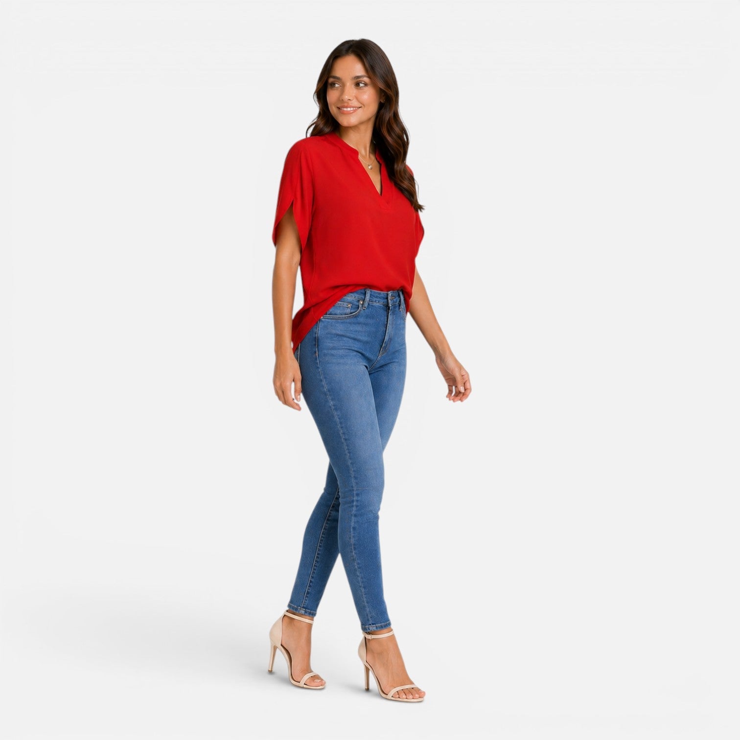 Maison Straver | Women’s Chiffon Blouse V Neck Lightweight Summer Top