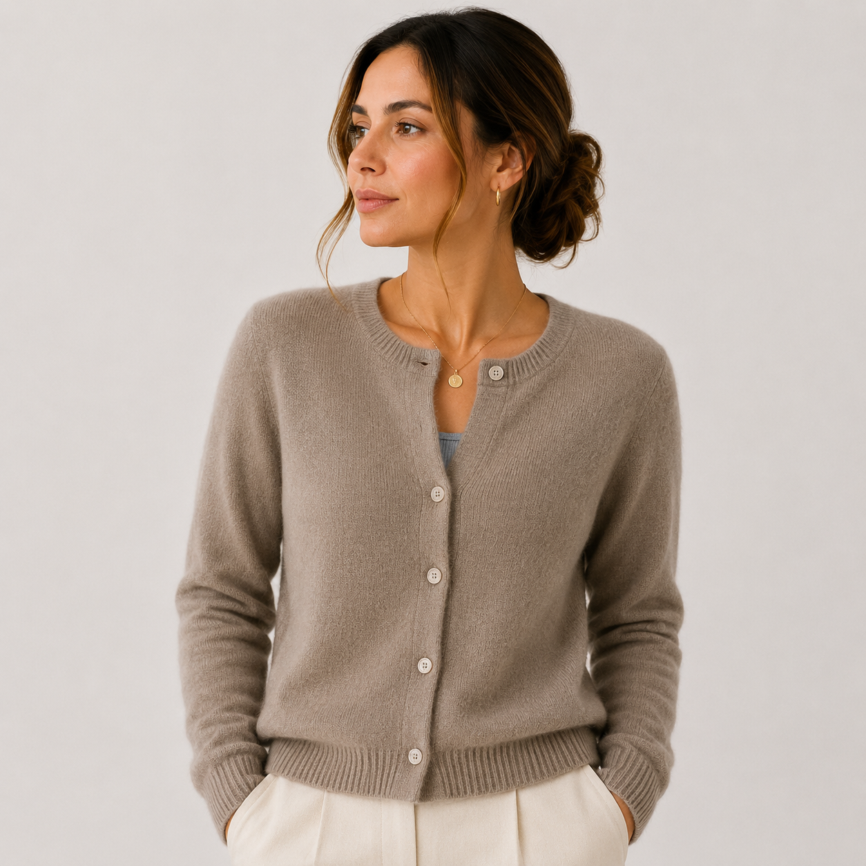 Women's Soft Knit Cardigan Classic Button Front Long Sleeve