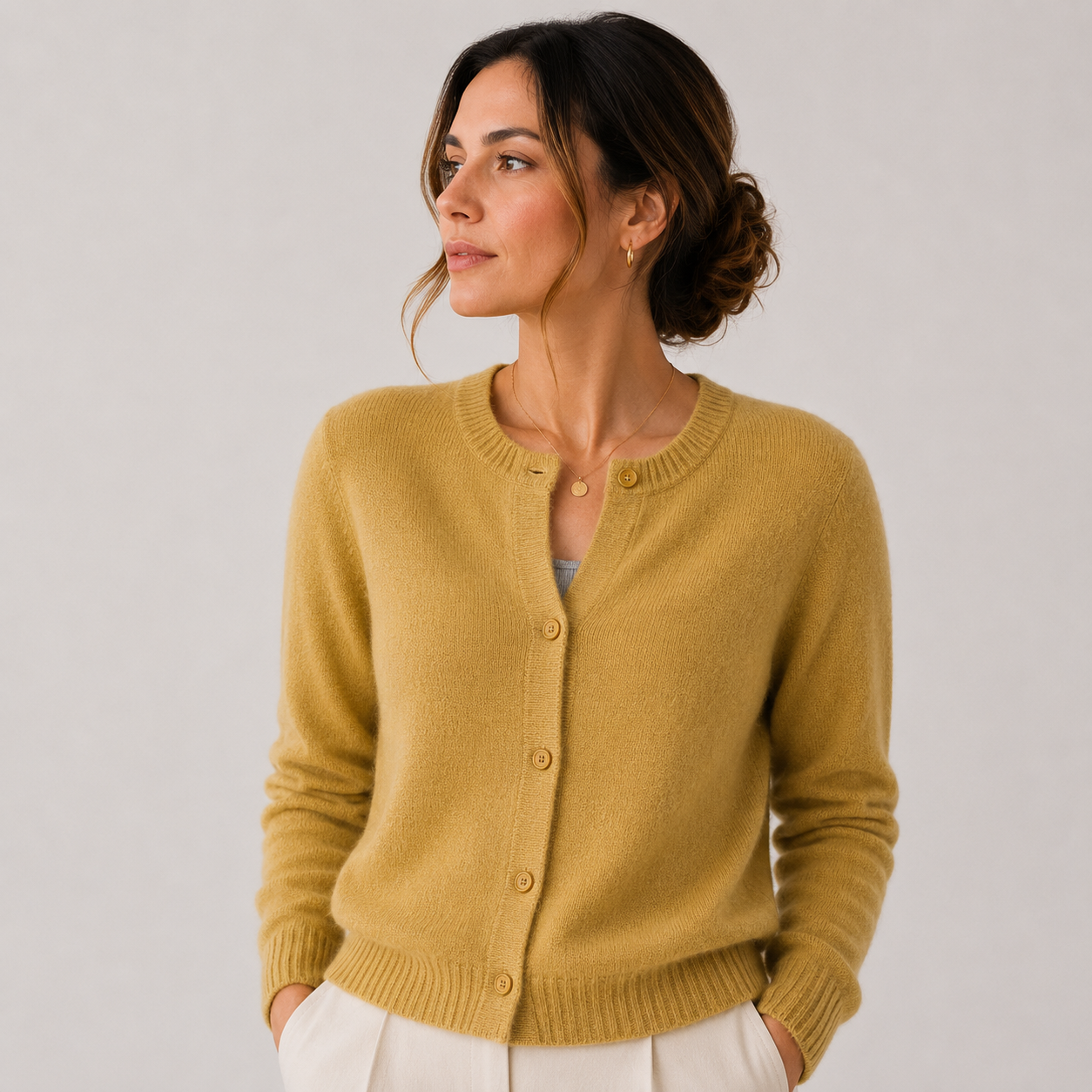 Women's Soft Knit Cardigan Classic Button Front Long Sleeve