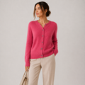 Women's Cashmere Look Cardigan Soft Button Front Knit Sweater