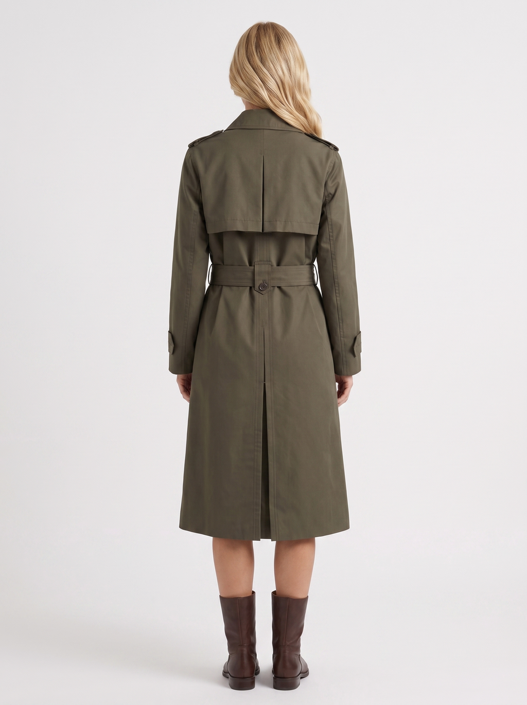 Edie Belted Coat - Dark Green