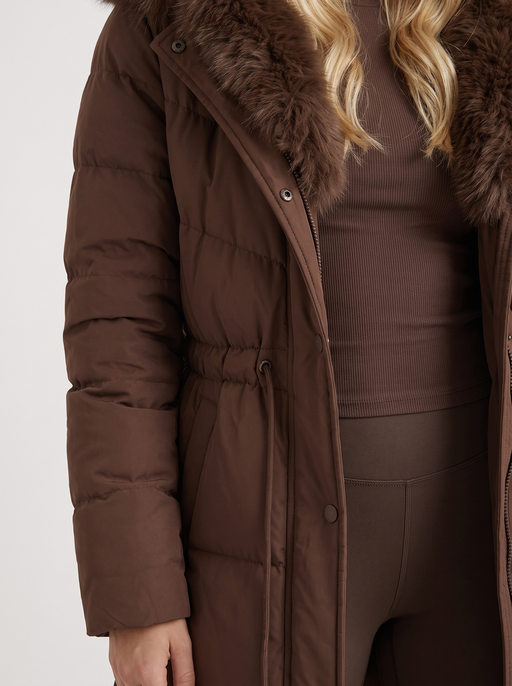 Elise Puffer Coat - Brown