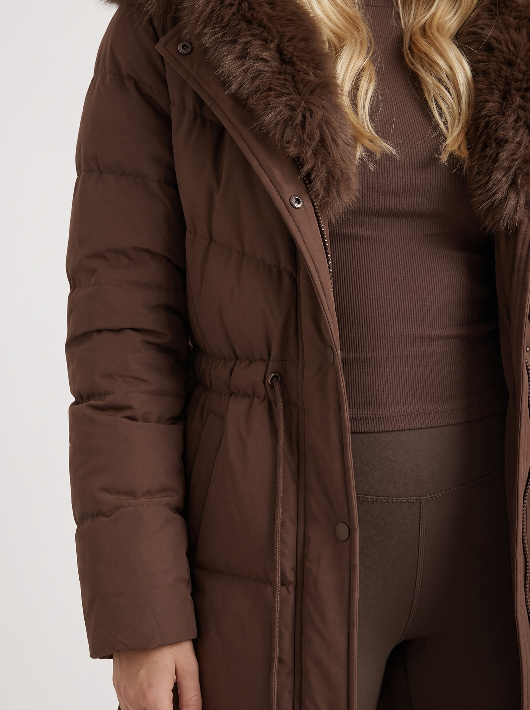 Elise Puffer Coat - Brown
