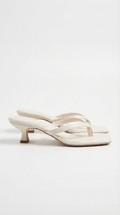 Ieza Strappy Kitten Heel Mule Sandals - Beige