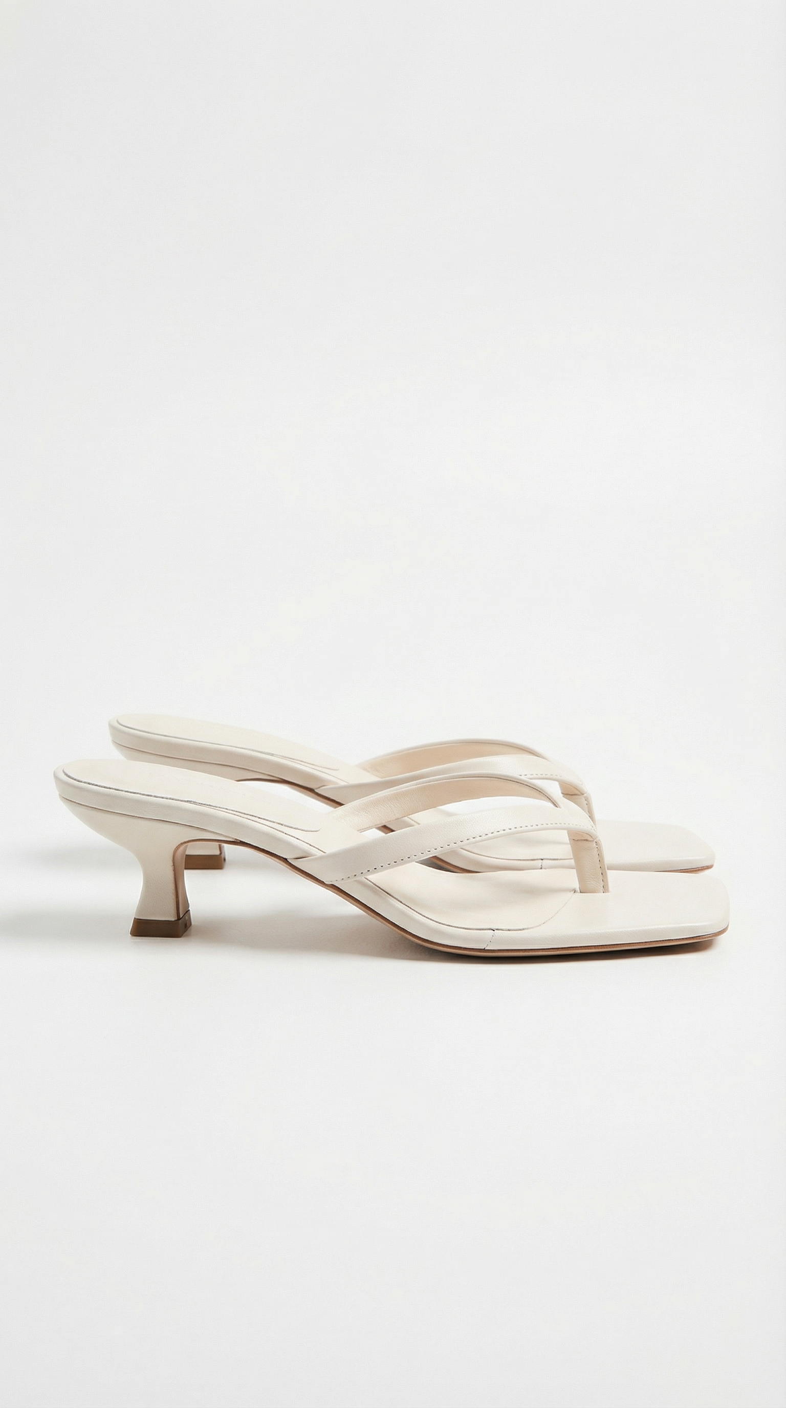 Ieza Strappy Kitten Heel Mule Sandals - Beige