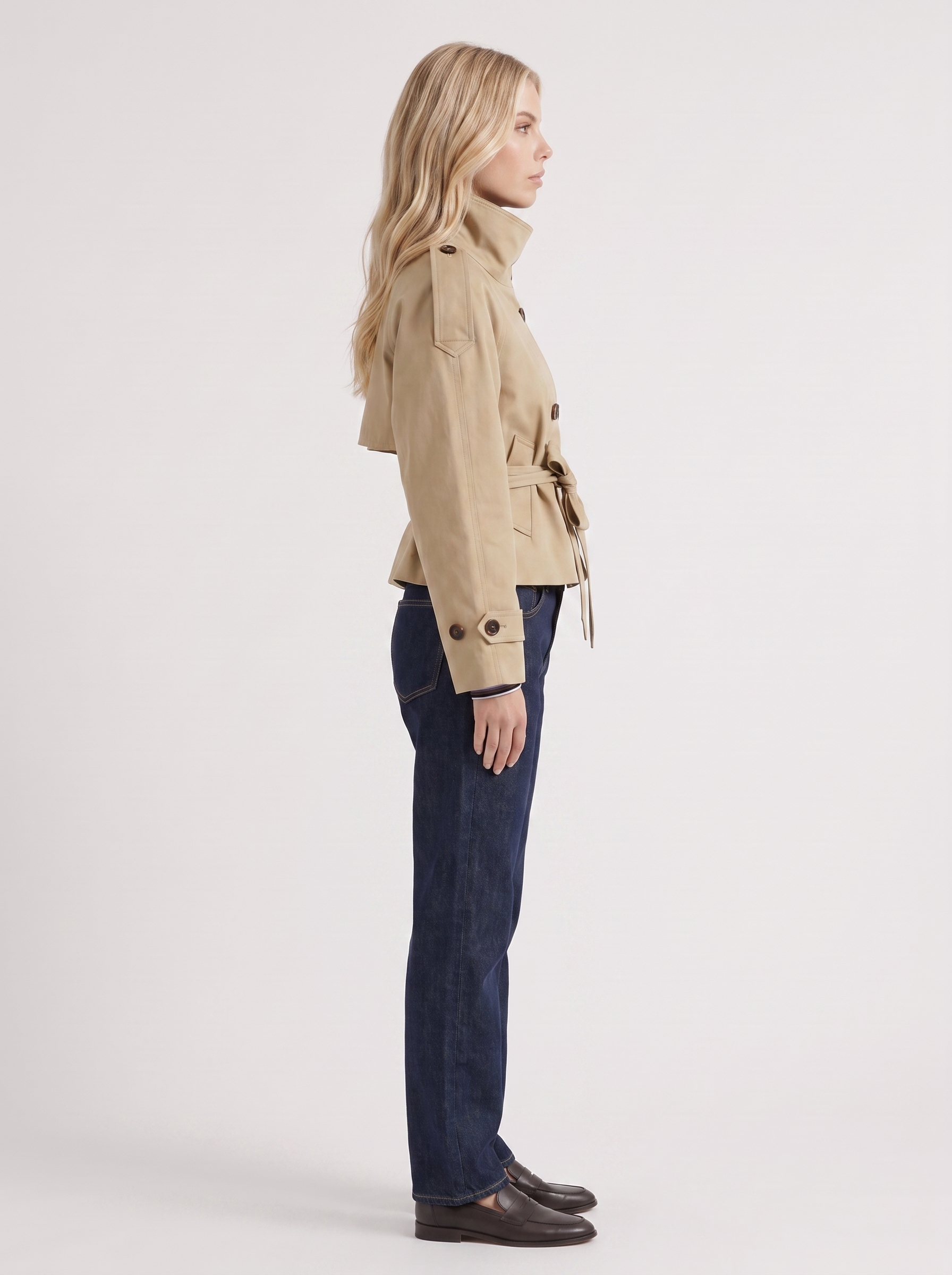 Maeve Cropped Trench - Beige