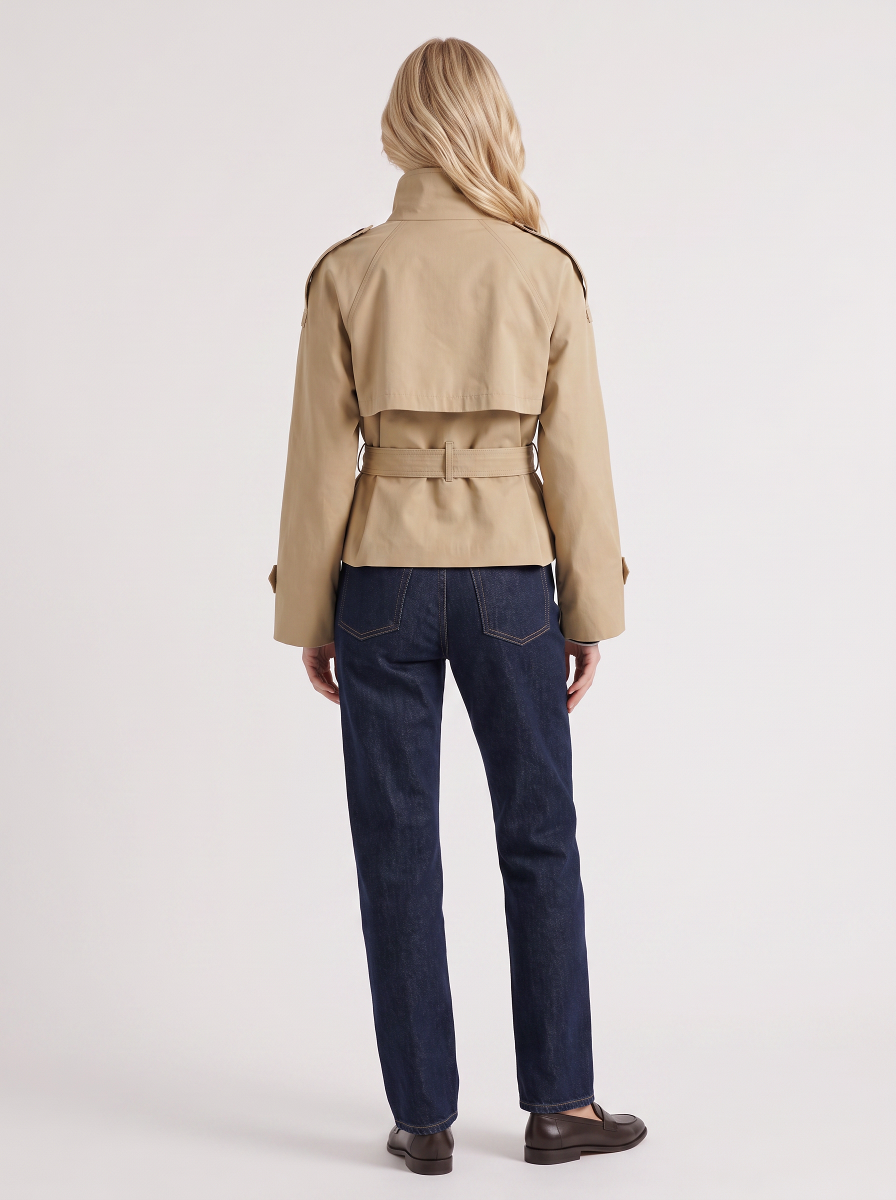 Maeve Cropped Trench - Beige