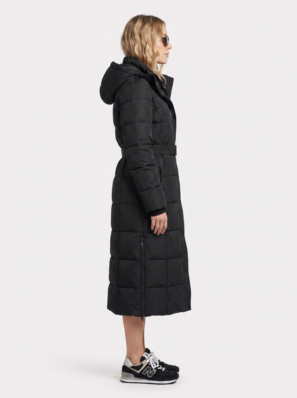 Olive Quilted Coat - Black