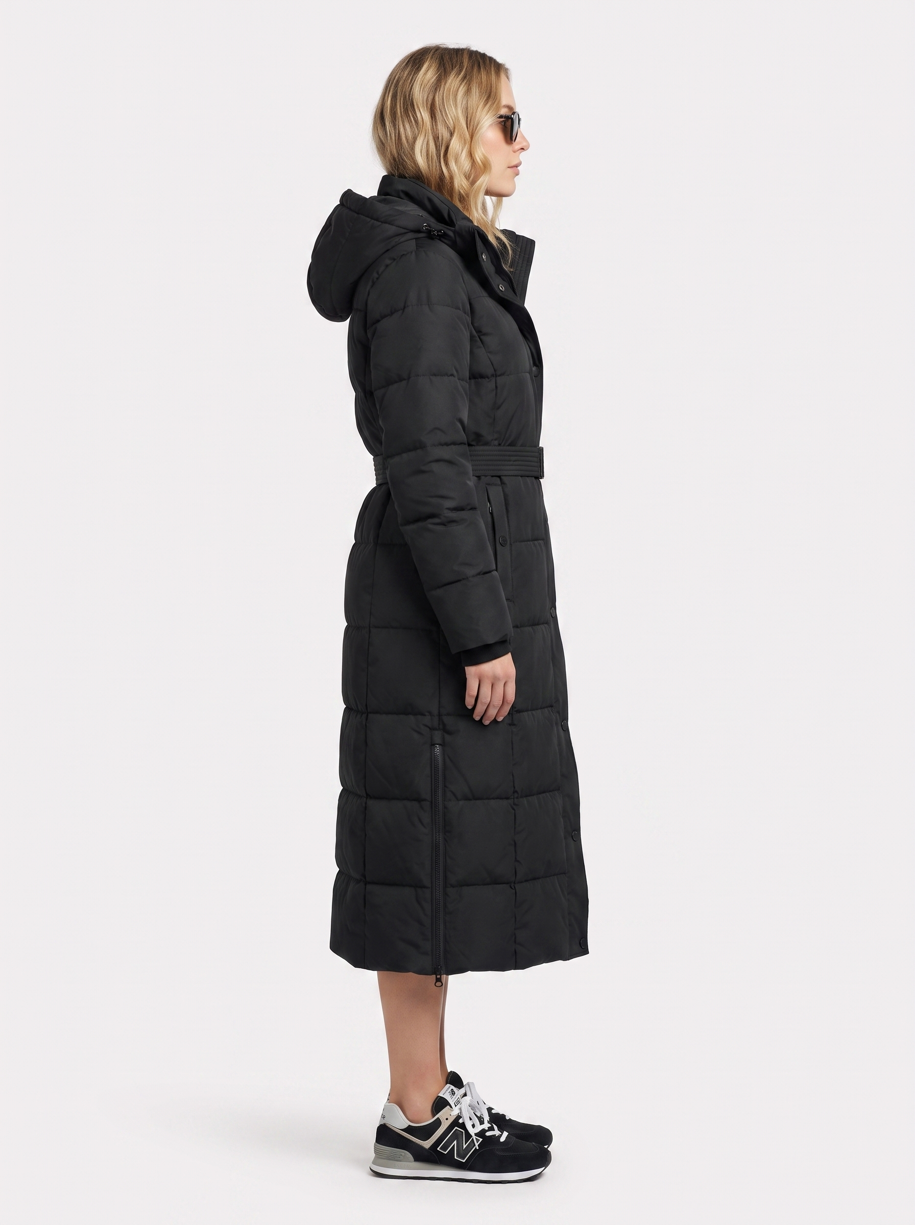 Olive Quilted Coat - Black