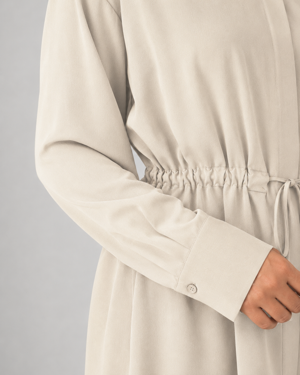 Women's Oversized Longline Shirt Drawstring Waist